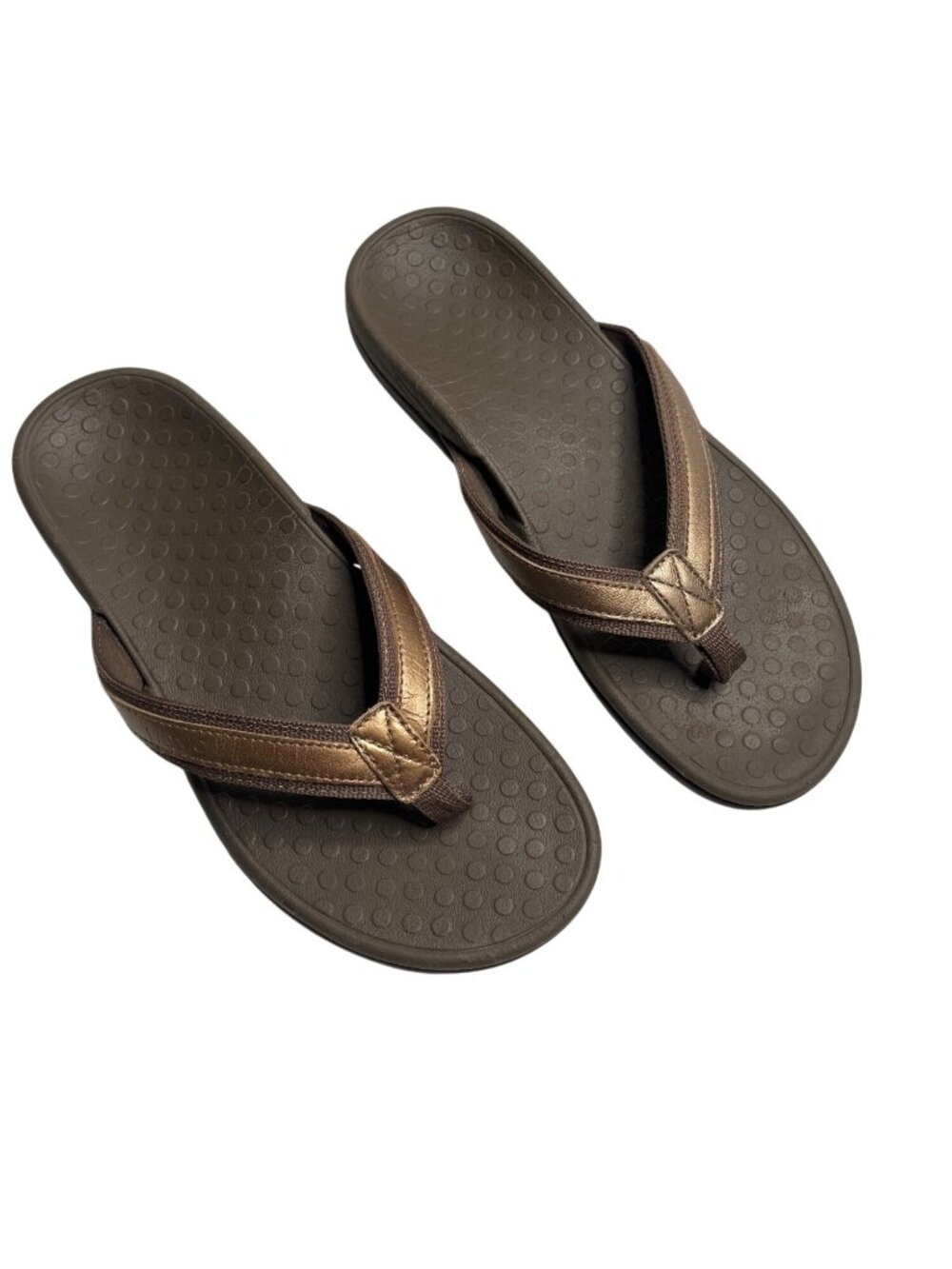 Vionic Tide II Womens Flip Flops Toe Post Sandals Brown Size 9